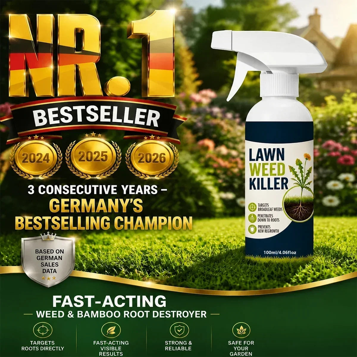 ⚡ 💧[Easy and stress-free weeding in the garden] Herbicide for domestic use