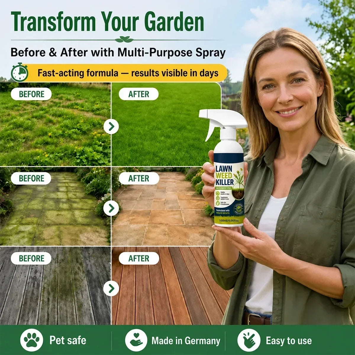 ⚡ 💧[Easy and stress-free weeding in the garden] Herbicide for domestic use