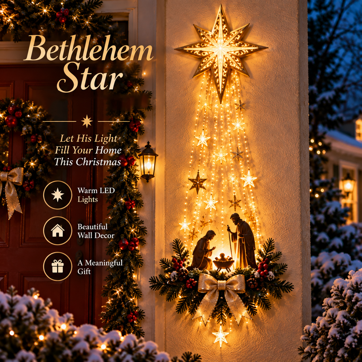 Lighted Nativity Wall Decor