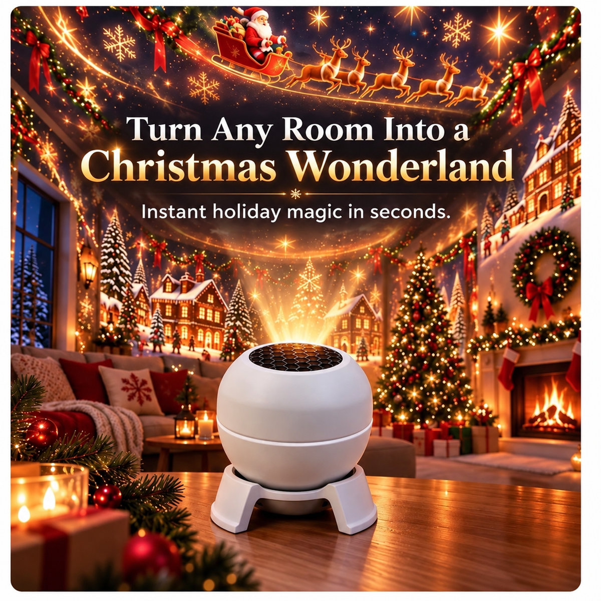 🎅🔥 Turn Any Room Into a Christmas Wonderland – Holiday Projection Night Light