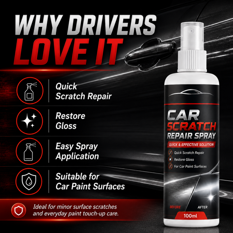 🔥Universal Car Scratch Repair Spray – Erases light scratches, swirl marks & scuffs fast.🛡️💨